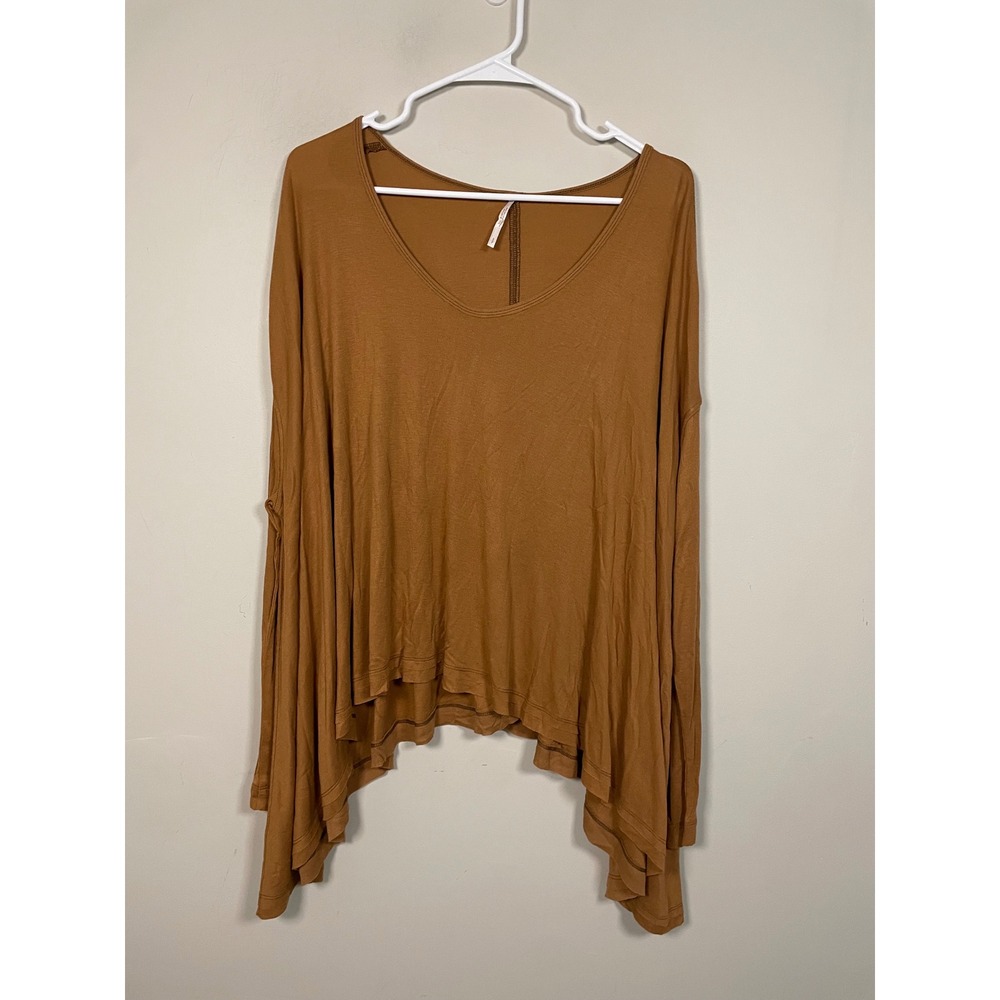 Free People Oversized Drop Shoulder Relaxed Ribbed Top Size Small Fall Boho